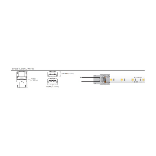 American Lighting TL-2PWR-HD Trulux 6-ft HD Power Feed, Single Color (2-Wire)