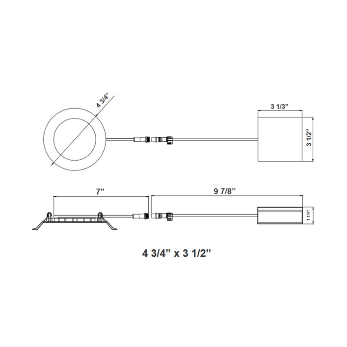 Westgate RSL4-MCT5-WP 4" LED Slim Recessed Light, CCT Selectable, Wet Location