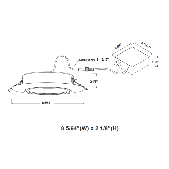 Westgate RSL6-ADJ-MCT5 6" LED Ultra Slim Recessed Light, CCT Selectable