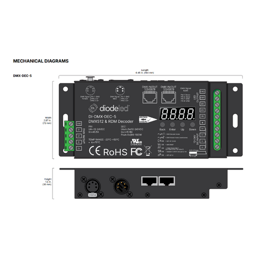 Diode LED DMX512 5-Channel Decoder with RDM