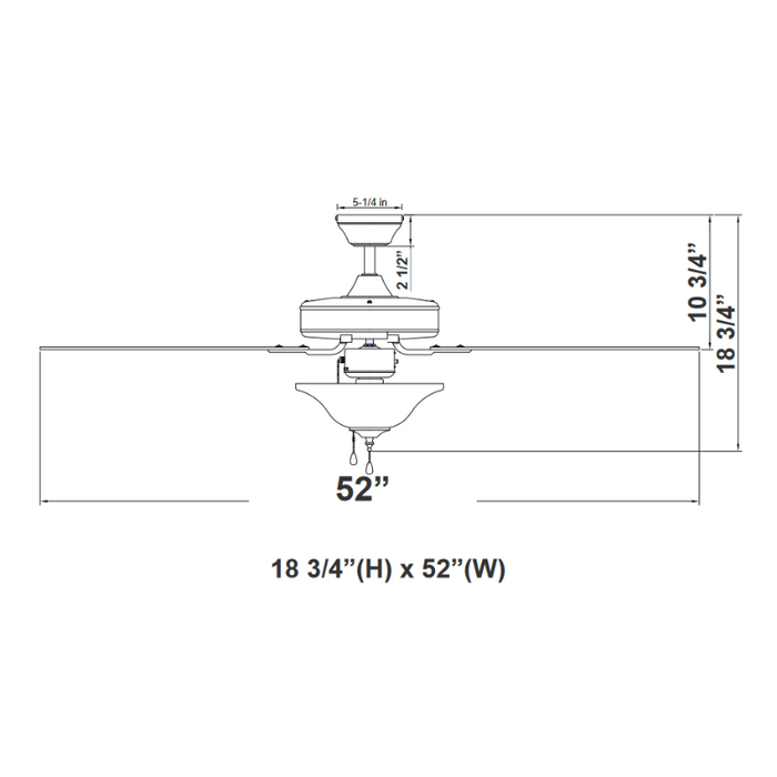 Westgate WFL-105-PC 52" Ceiling Fan with LED Light Kit