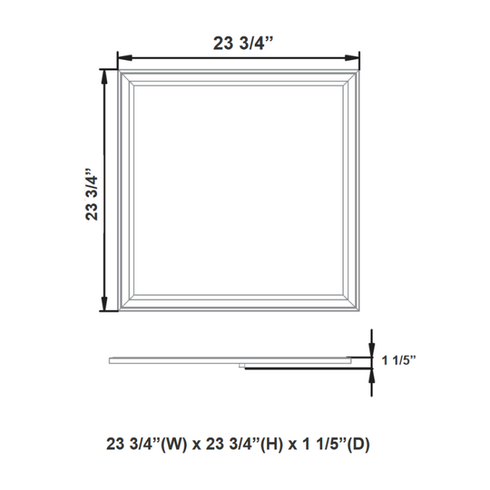 Westgate LPS 2x2 Internal-Driver LED Surface/Recessed Mount Panel, Selectable CCT & Wattage