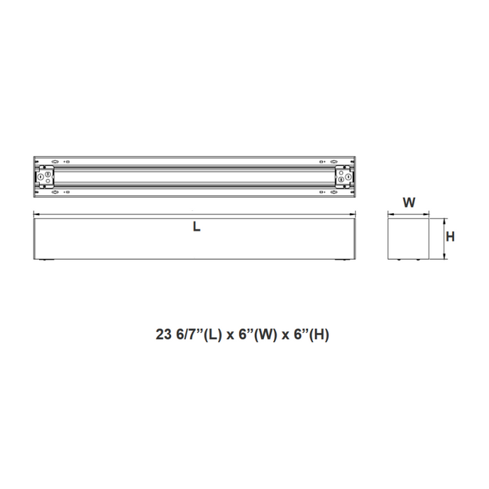 Westgate SCX6 2-ft 20W/25W/30W 6" Width, LED Linear Light, CCT Selectable, 120-277V