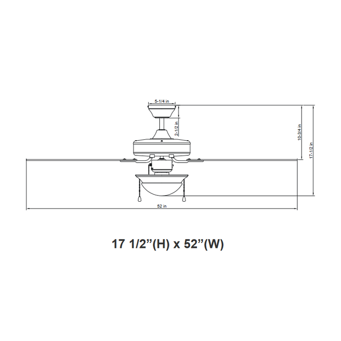 Westgate WFL-107-PC 52" Ceiling Fan with LED Light Kit