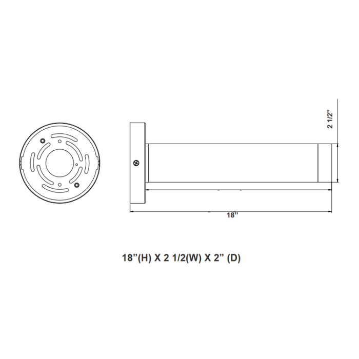 Westgate CMC2XL-MCT 2" 20W LED Ceiling/Suspended Cylinder, CCT Selectable