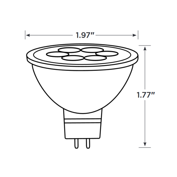 Satco S11391 4.5W MR16 LED Bulb, GU5.3 Base, 40° Beam Spread, 2700K