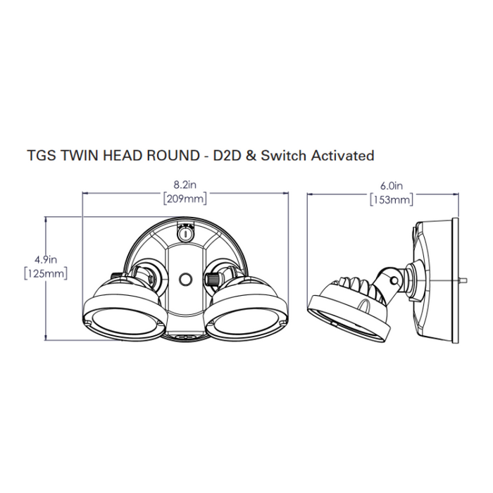 Halo TGS 21W 2-Head Round LED Security Floodlight, Dusk to Dawn