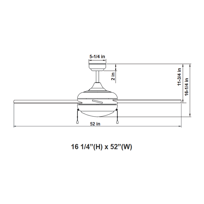 Westgate WFL-113-PC 52" Ceiling Fan with LED Light Kit