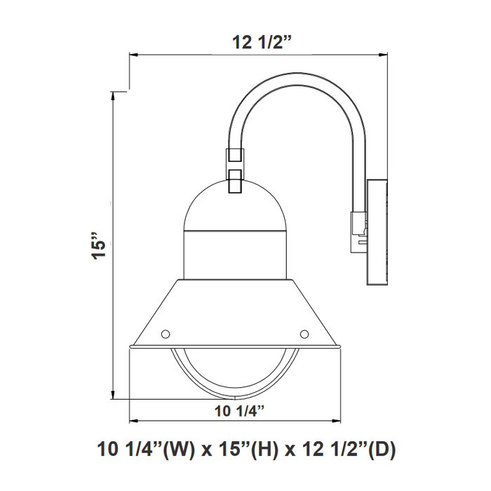 Westgate WSX 20W/30W/40W X-Gen LED Seaside Horizontal Arm Light, CCT Selectable, Up ro 4000K, 120-277V
