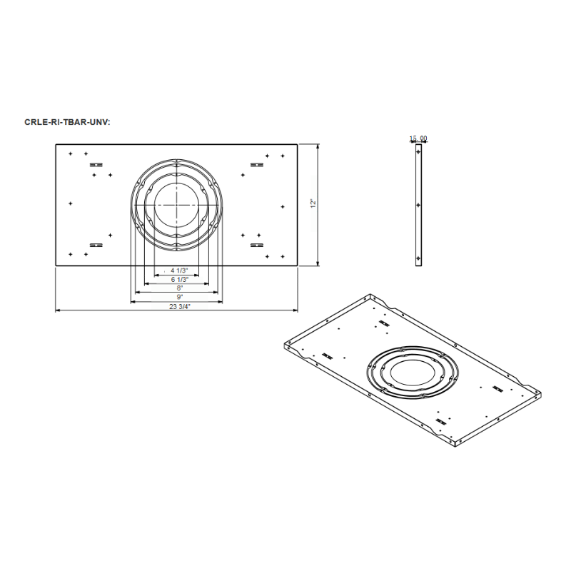 Westgate CRLE-RI-TBAR-UNV Snap-In Commercial Recessed Light TBAR Plate