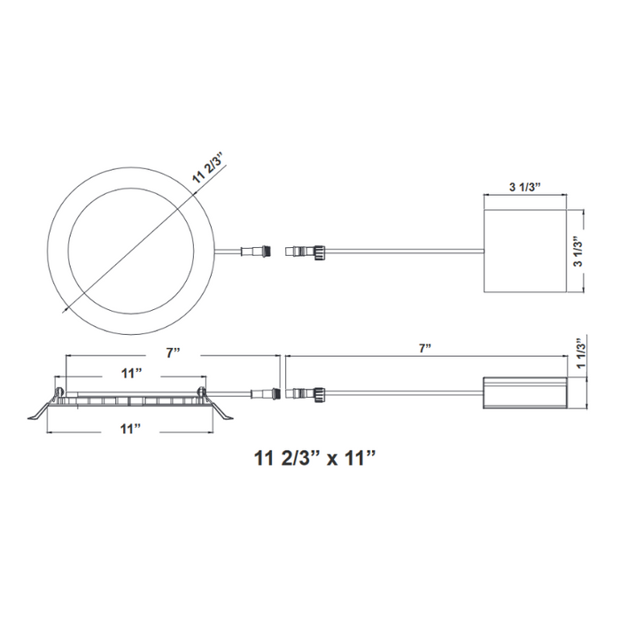 Westgate RSL12-MCT5 12" LED Slim Recessed Light, CCT Selectable