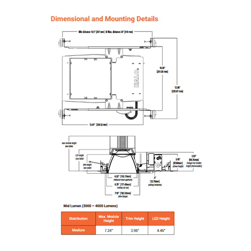 Halo Commercial HCSQ6 6" Square New Construction/Remodel Housing Frame with 14W Self-Test Emergency Battery, 2500 Lumens, 120-277V