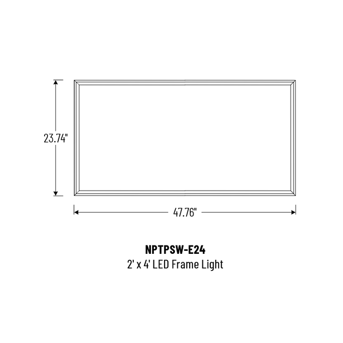 Nora NPTPSW-E24 2x4 LED Frame Light, Lumens & 3CCT Selectable