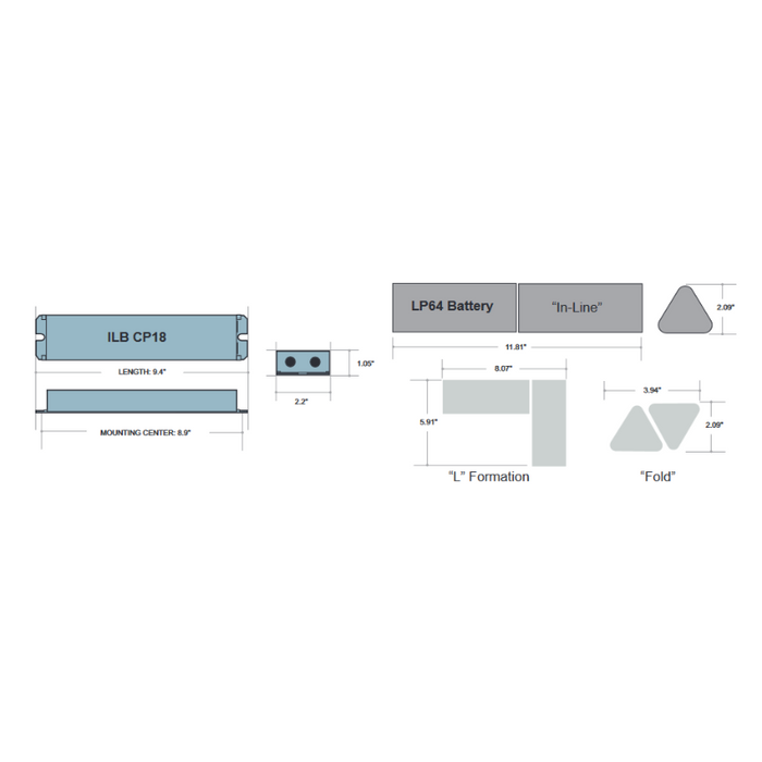 IOTA ILB CP18 HE CW  LP64 18W Constant Power Emergency LED Driver