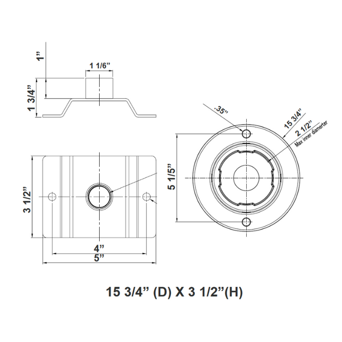 Westgate GPX 22W/37W/56W/75W LED Post Disk Light with Pipe Mount Bracket