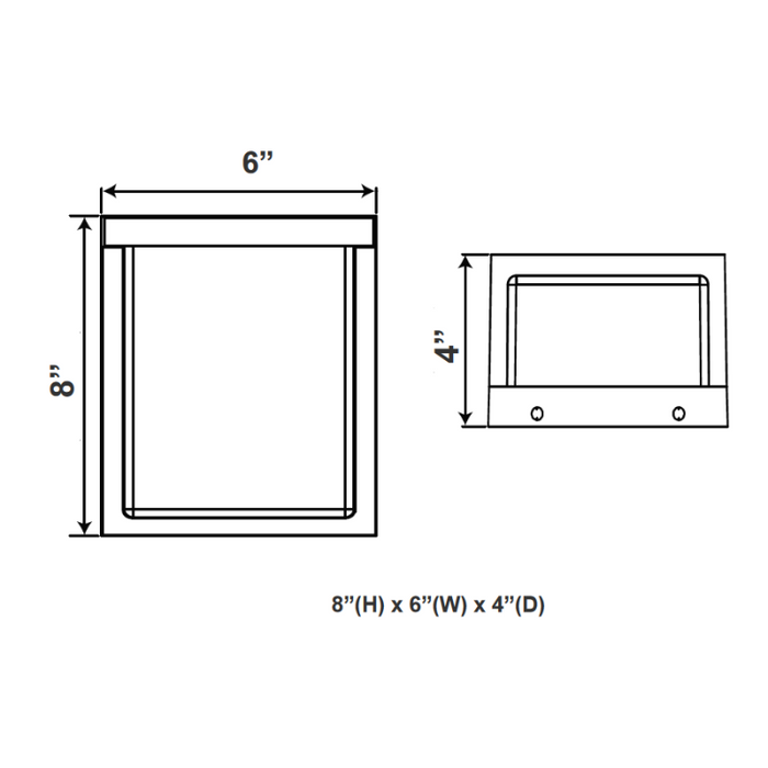 Westgate LDSX-S 12W/14W/16W 6" Tall LED Outdoor Wall Sconce Watt/CCT Selectable 120V
