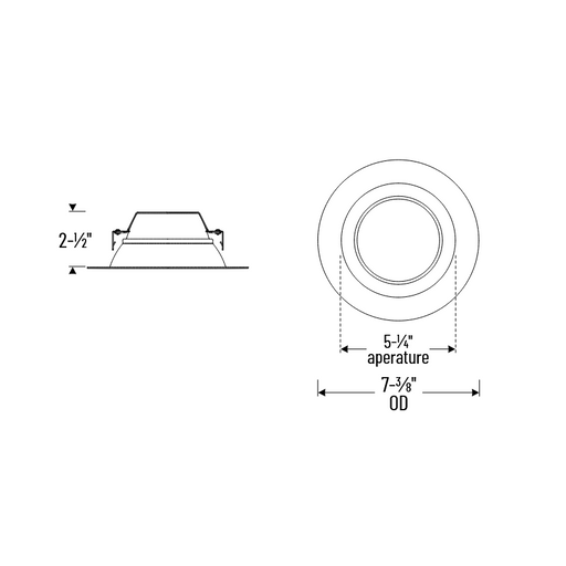 Nora NOXAC-5632 5"/6" 12.5W AC Onyx LED Round Retrofit Baffle, 3500K, 850 Lumens, 120V, White Finish