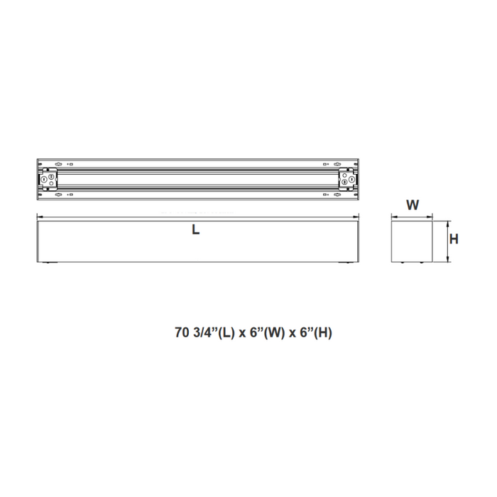 Westgate SCX6 6-ft 60W/75W/90W 6" Width, LED Linear Light, CCT Selectable, 120-277V