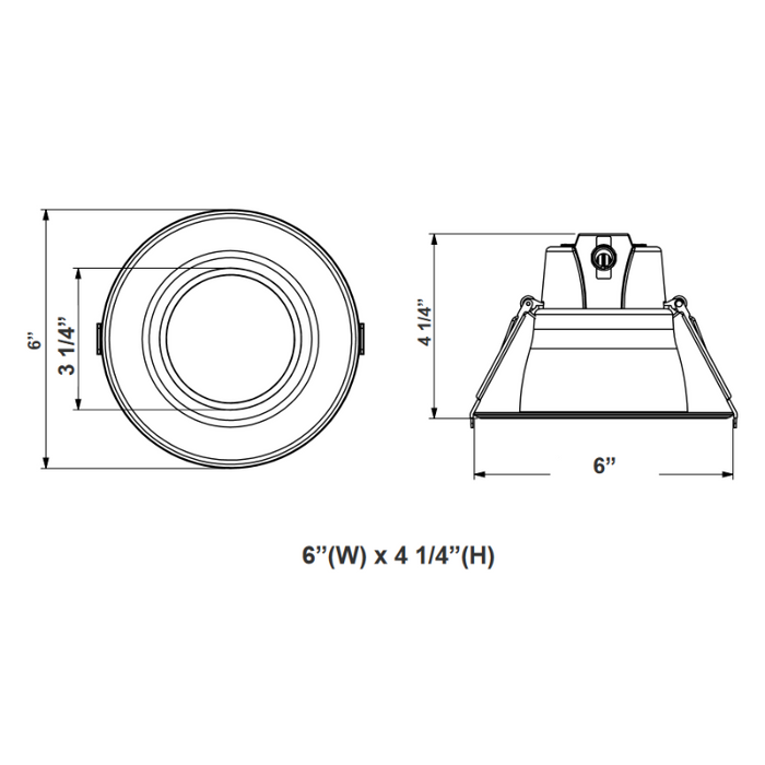 Westgate CRLE4-5-12W-MCTP 4" LED Commercial Recessed Light, Selectable CCT & Wattage