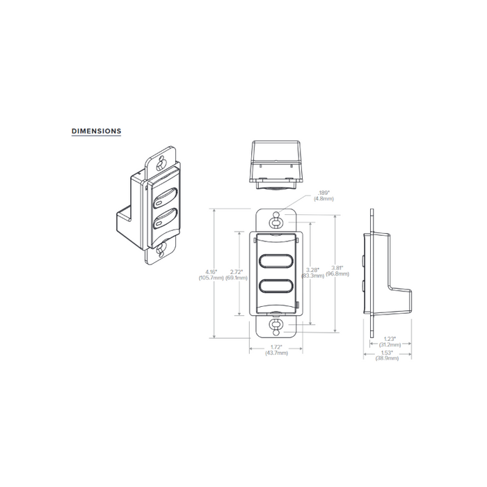 NX Lighting Controls LVSD-M-3 LVS SERIES Low Voltage Dimming Wall Switch