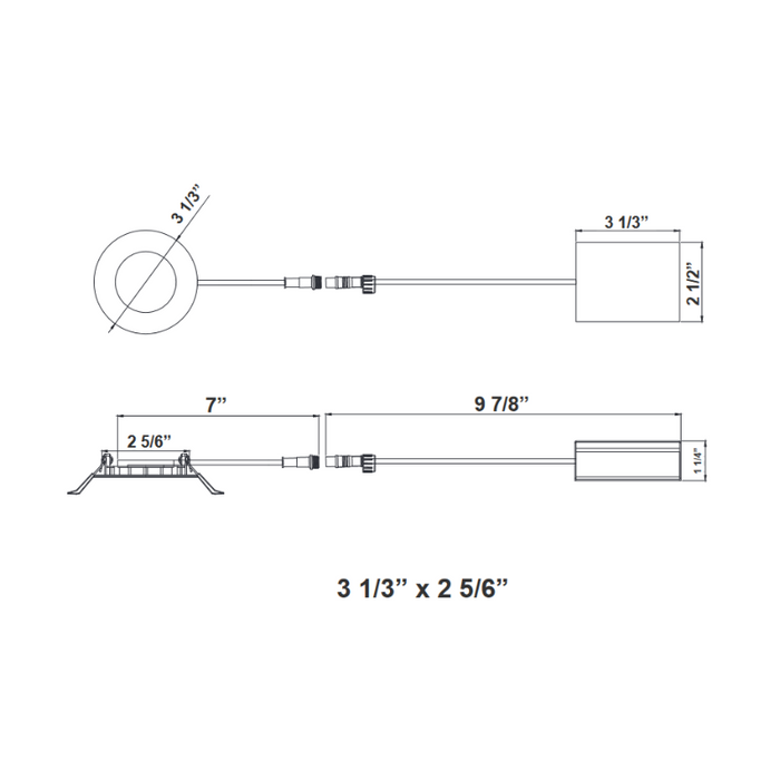 Westgate RSL3-MCT5 3" LED Slim Recessed Light, CCT Selectable