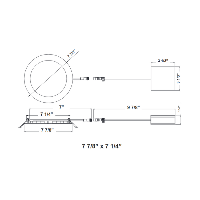 Westgate RSL8-MCT5 8" LED Slim Recessed Light, CCT Selectable