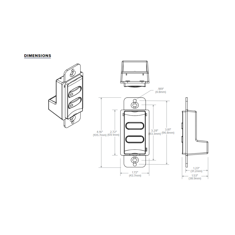 NX Lighting Controls LVSM1NP LVS SERIES Low Voltage Wall Switch