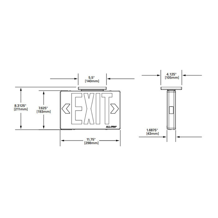 Sure-Lites APXH7RG Series LED Exit Sign with Remote Capability