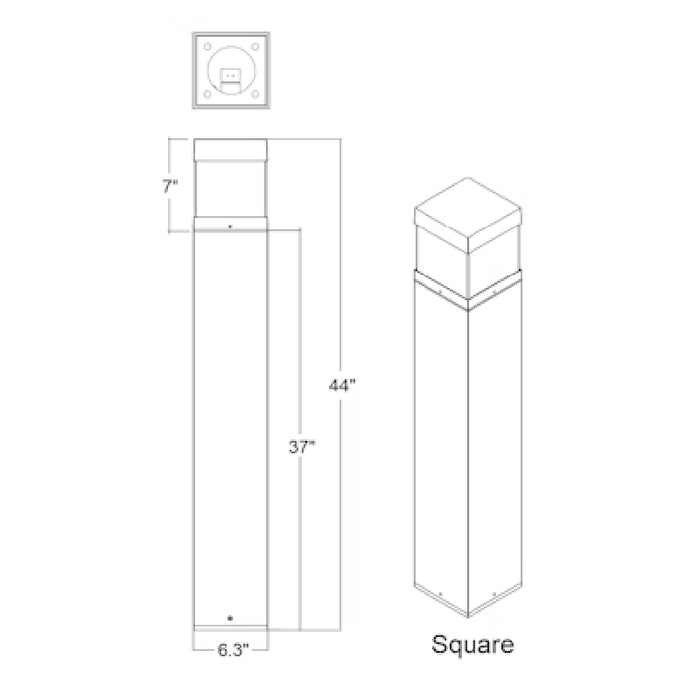 Envision LED 44" 12W/16W/22W LED Square Bollard