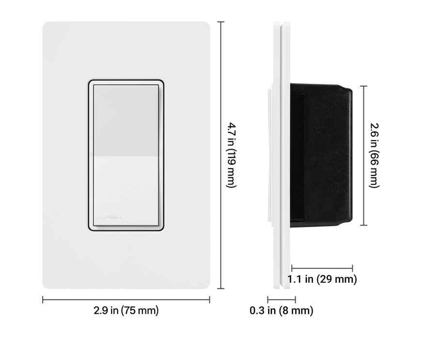 Lutron ST-AS Sunnata LED+ Accessory Switch, only for use with Sunnata LED+ Dimmers