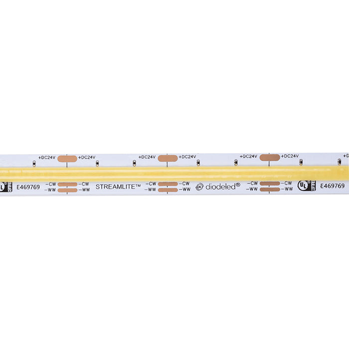 Diode LED Streamlite 24V 3W/Ft, Tunable White Diffused LED Linear Light CCT adjustable, 90 CRI, 200-260Lm/ft, 16.4 ft