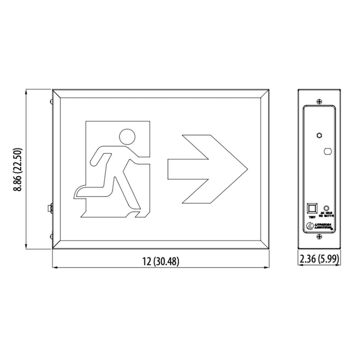 Lithonia TCE Indura Steel Running Man Sign, High-Output
