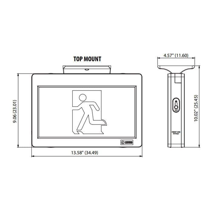 Lithonia Contractor Select TPERM Basics Running Man Sign, Single or Double Face, Universal Mounting