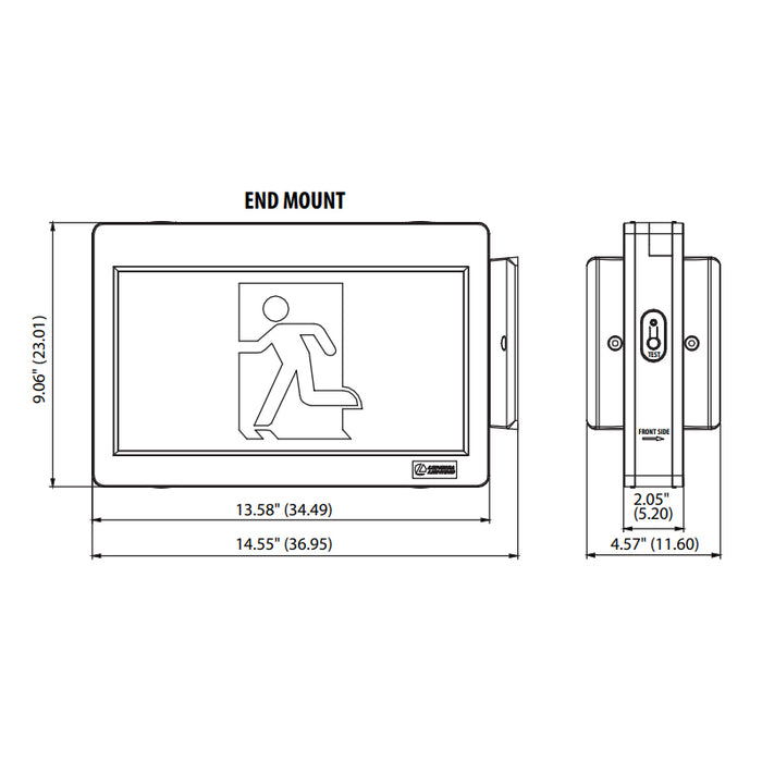 Lithonia Contractor Select TPERM Basics Running Man Sign, Single or Double Face, Universal Mounting
