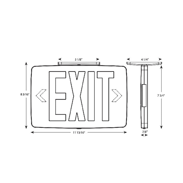 Sure-Lites TPX7 LED Exit Sign with Battery