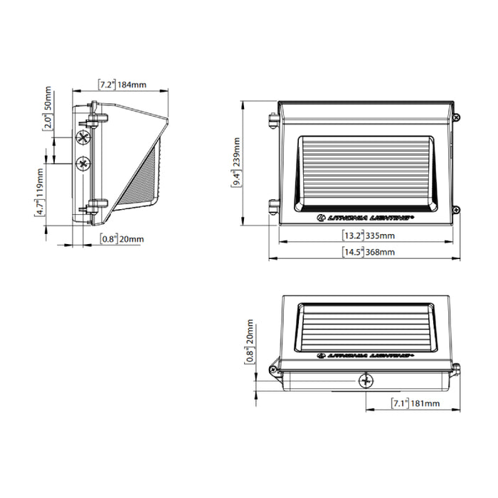 Lithonia Contractor Select TWR1 16W/36W/59W LED Wall Pack, Selectable CCT & Lumens