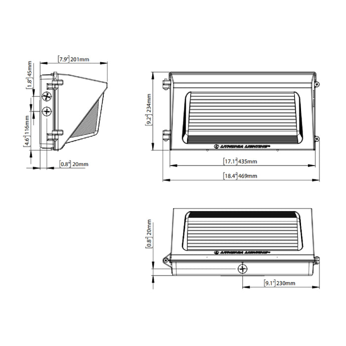 Lithonia Contractor Select TWR2 55W/82W/112W LED Wall Pack, Selectable CCT & Lumens