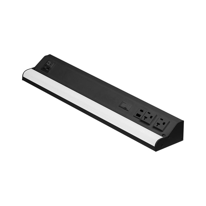 American Lighting UCRP Series LED Under Cabinet Light With Receptacles, 5CCT Selectable, 120V - Black