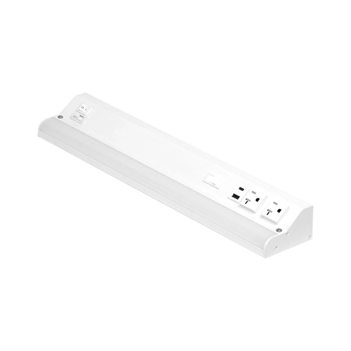 American Lighting UCRP Series LED Under Cabinet Light With Receptacles, 5CCT Selectable, 120V - White
