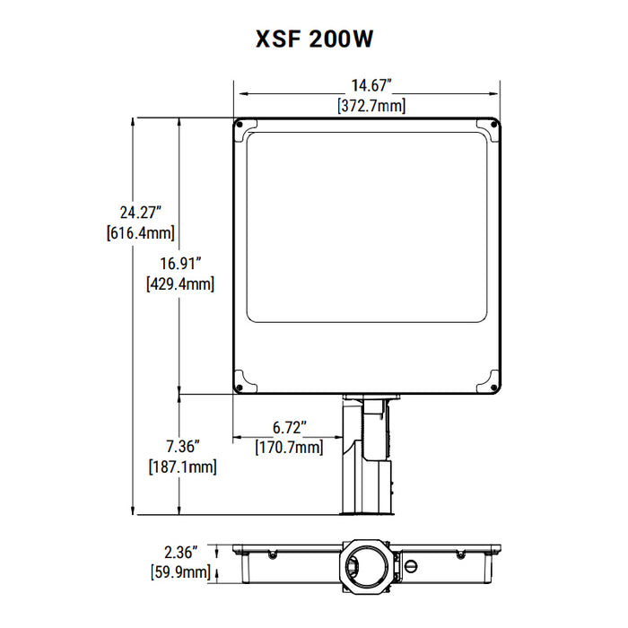 Lumark XSF All-Selectable LED Flood Light, 4 Power & 3CCT Selectable, 120-347V - 200W