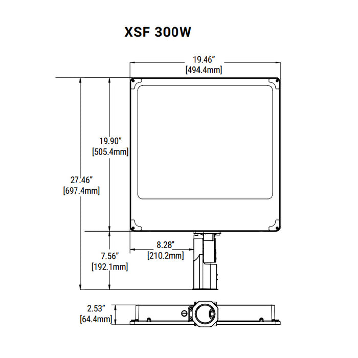 Lumark XSF All-Selectable LED Flood Light, 4 Power & 3CCT Selectable, 120-347V - 300W