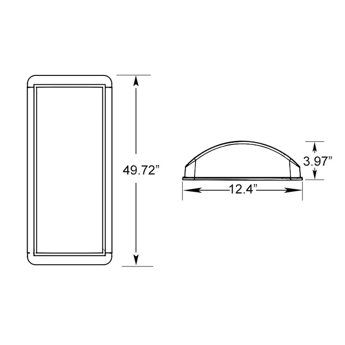 Luminaire LED VPF12 Series Vandal Resistant 12" Wide 4-ft 50W LED Wraparound with Opal Lens, 4000K, 5261 Lumens, 120-277V, Bronze Finish