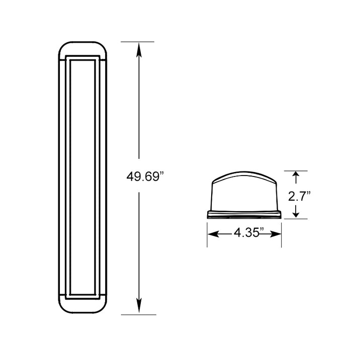 Luminaire LED VPF4 Series Vandal Resistant 4" Wide 4-ft 50W LED Wraparound with Opal Lens, 120-277V, Bronze Finish