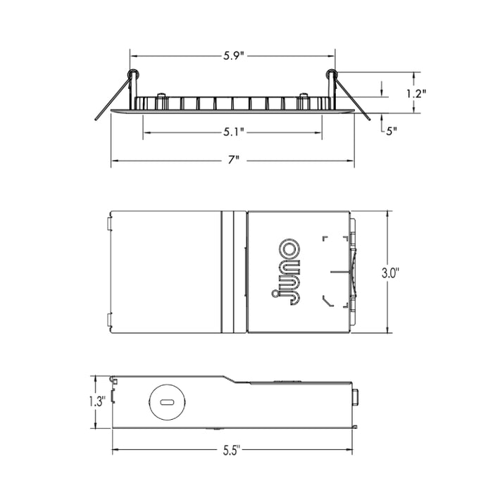 Juno WF6 SWW5 6" Wafer LED Canless Switchable Downlight