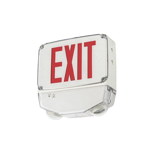 Lithonia WLTC 1 R TPS M4 LED Exit Combo, Universal Mount, Single Face, Red Letters, White Housing, Tamperproof Screw Hardware