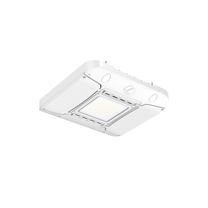 Lithonia XPCNY LED ALO1 SWW2 88W Max LED Canopy Light, 3CCT & Lumens Selectable, 80 CRI, Flat PC Clear Lens, 120-277V