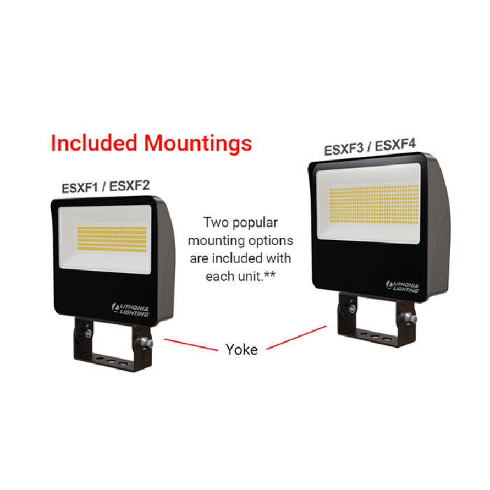 Lithonia Contractor Select ESXF1 6"Wide, 9-34W LED Flood Light,Photocell,Adjustable Lumens, Selectable CCT, 120-277V