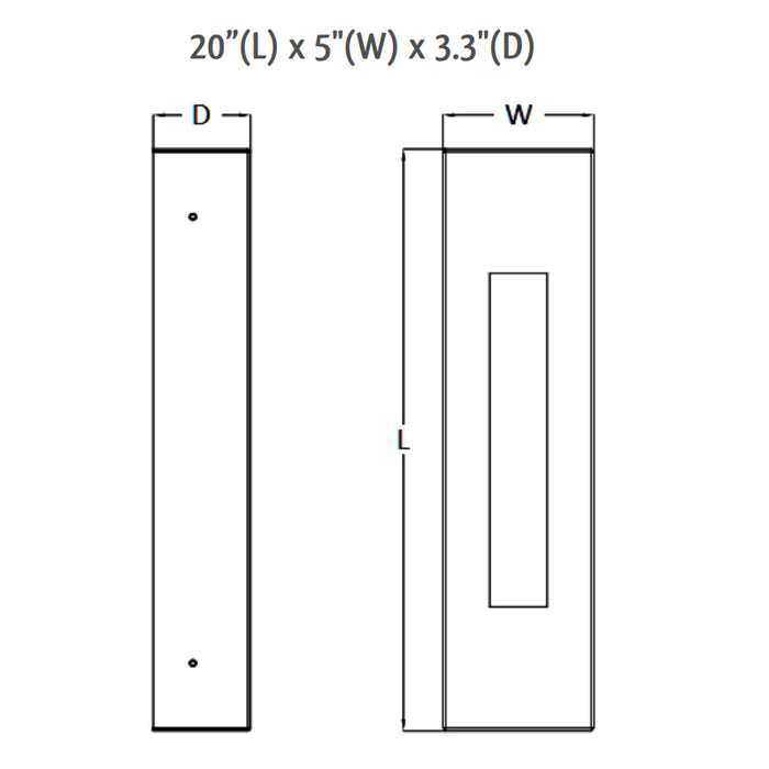 Westgate CRE-HL20-02 Crest Aperture 20W 20" Tall, LED Outdoor Wall Sconce, 100-277V