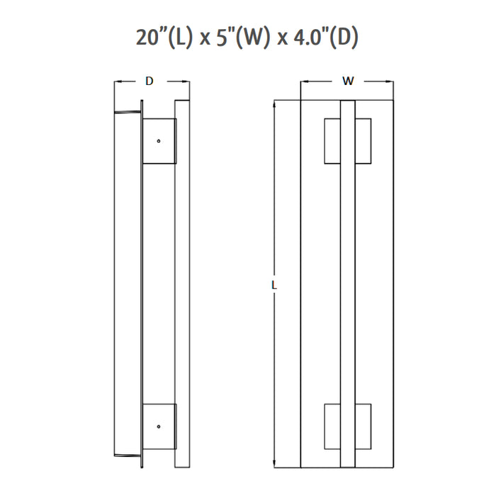 Westgate CRE-03 Crest Grasp 10W 20" Tall, LED Outdoor Wall Sconce, 100-277V