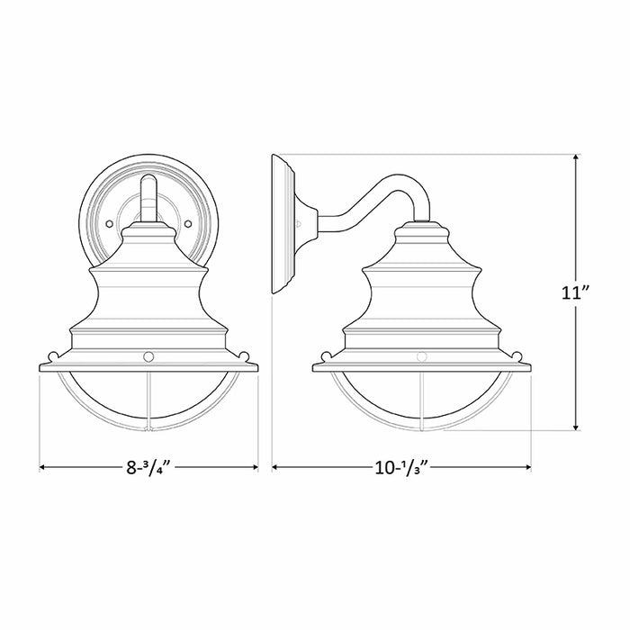 Westgate LRS-SWG-MCT5 12W LED Seaside Outdoor Wall Lantern with Wireguard, CCT Selectable, 1200 Lumens, 120V
